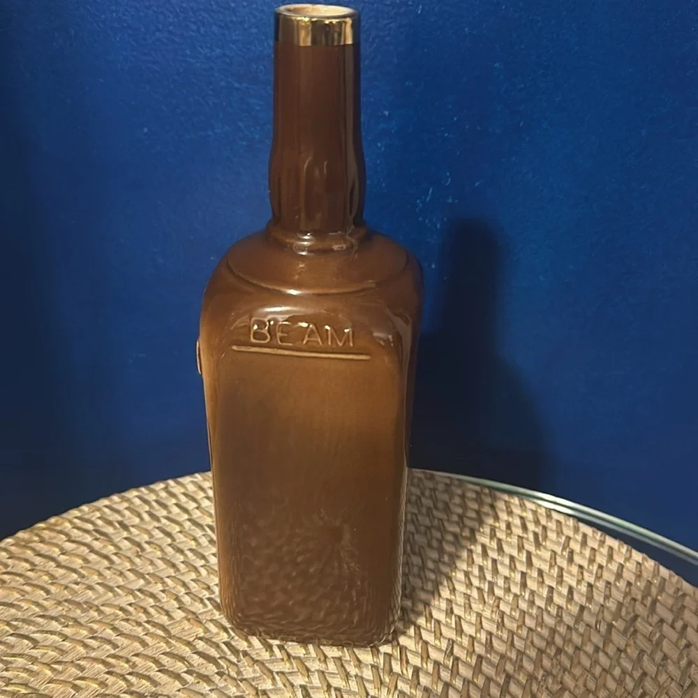 Vintage 1977 Ceramic Collectible Jim Beam Bourbon Bottle 9.5”